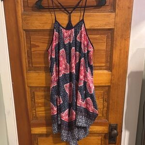 Red and Blue Paisley Tank Top